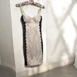 Vintage Y2K guess Cream and Black Lace Dress 1